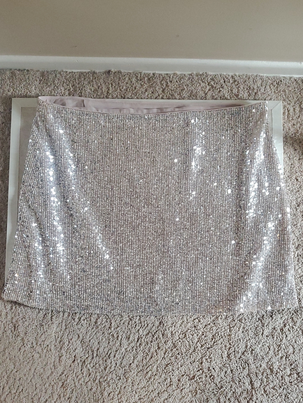 Banana Republic Silver Sequin Mini Skirt
